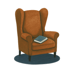 Иллюстрация кресла с книгой